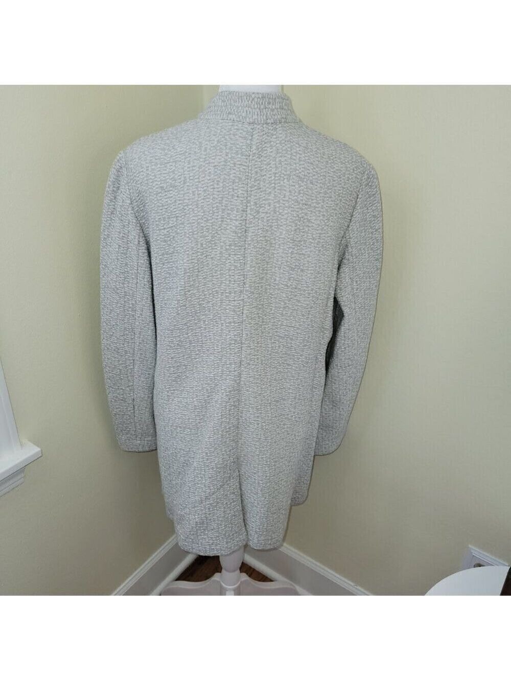 Eileen Fisher Textured Cotton Tencel Jacket Stretch Standup Collar Size S - Picture 7 of 14